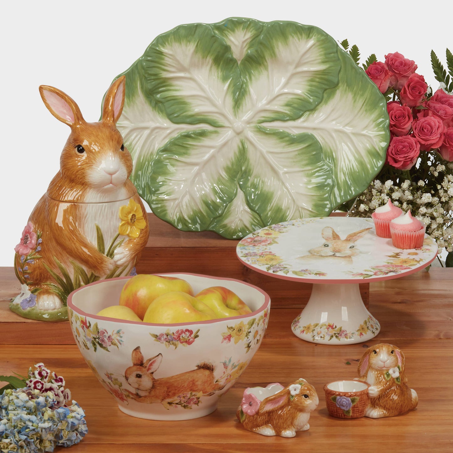 EASTER BUNNY COOKIE JAR BROWN