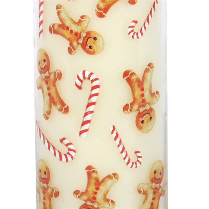 CANDY CANE WARM GINGERBREAD CHRISTMAS TUBE CANDLE