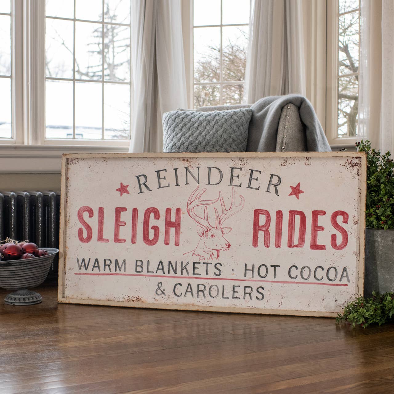 REINDEER SLEIGH RIDES SIGN