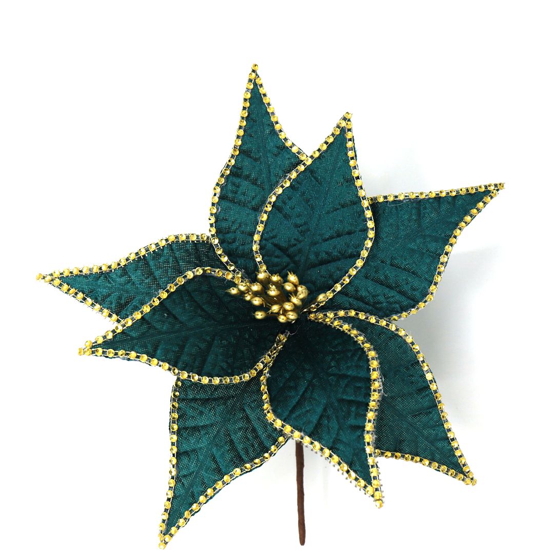 GREEN GOLD TRIM POINSETTIA