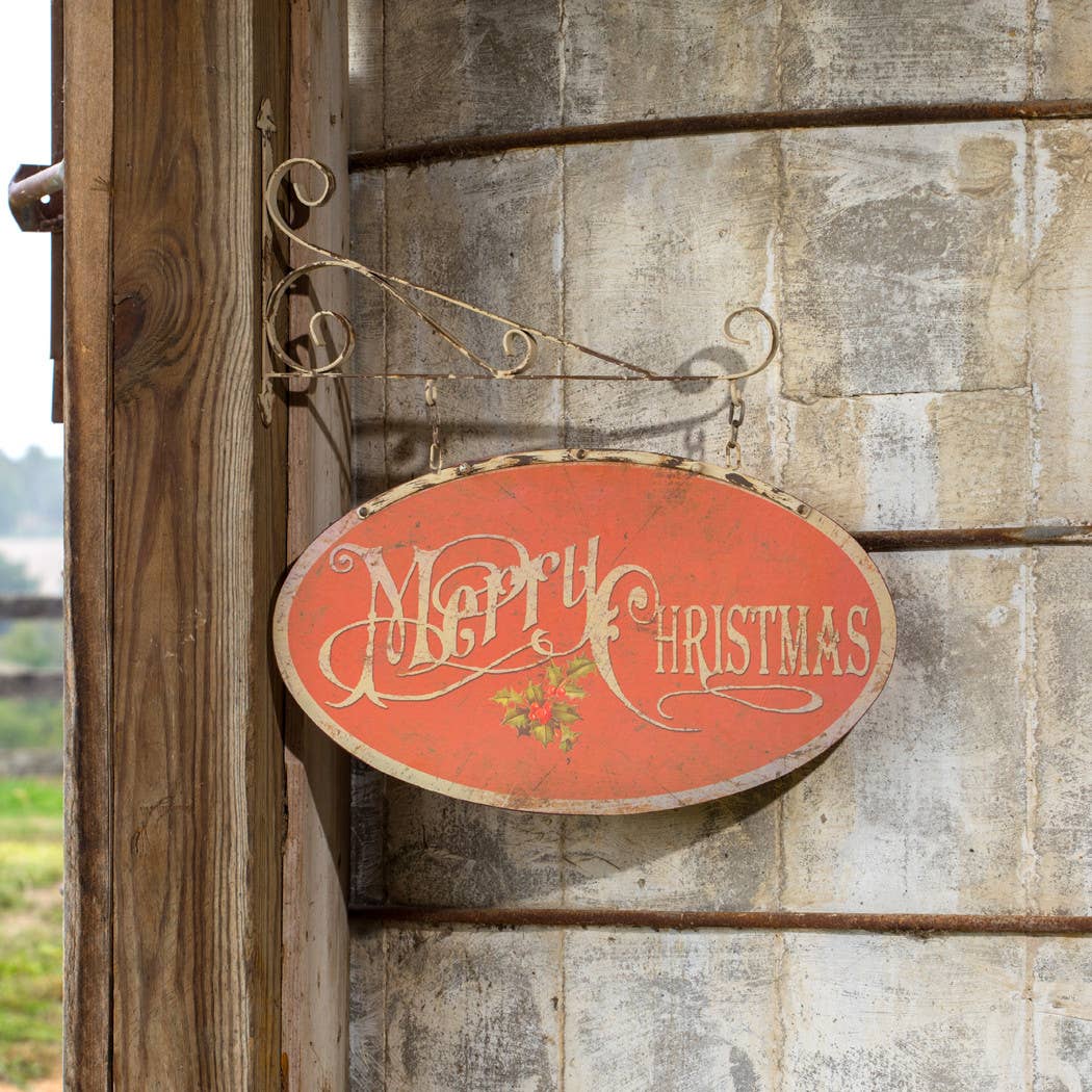 RED MERRY CHRISTMAS BRACKET SIGN