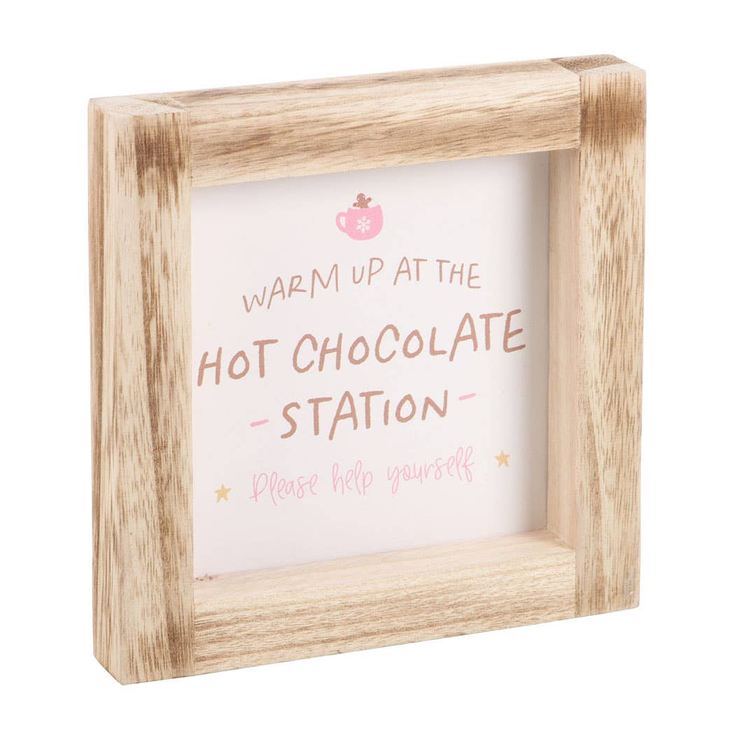HOT CHOCOLATE STATION WOODEN SIGN