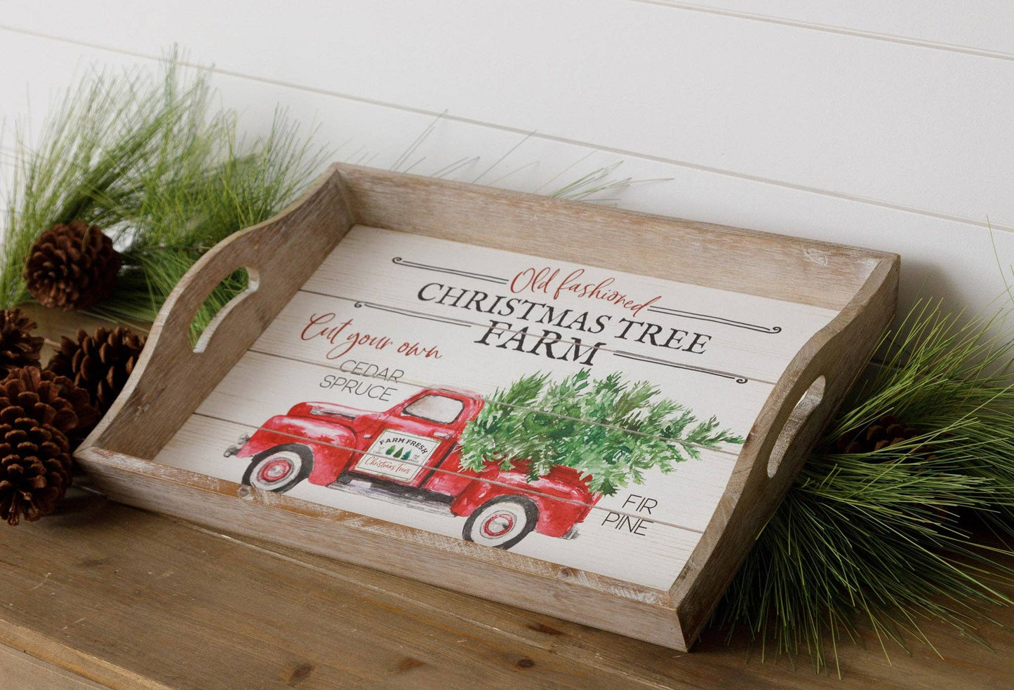 Christmas Tree Farm Trays (Set Of 02)