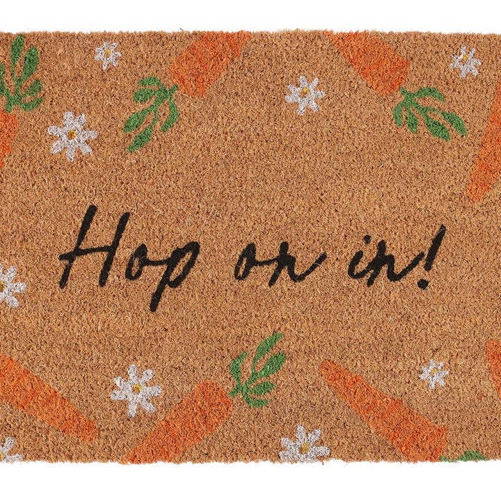 HOP ON IN EASTER DOOR MAT