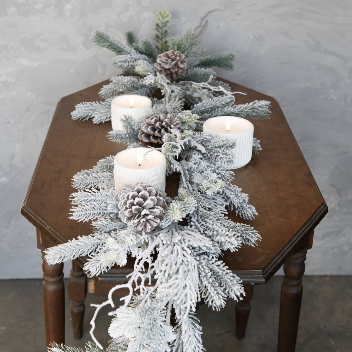 6' FROSTY PINE & TWIG GARLAND