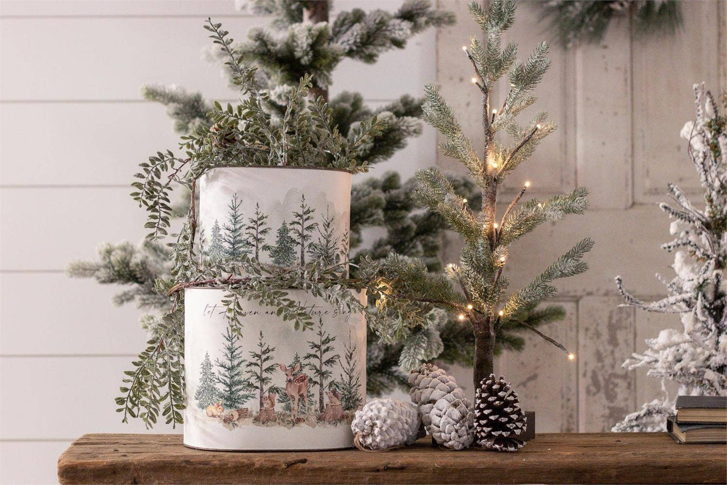 Winter Animals In Forest Tins (Set Of 02)