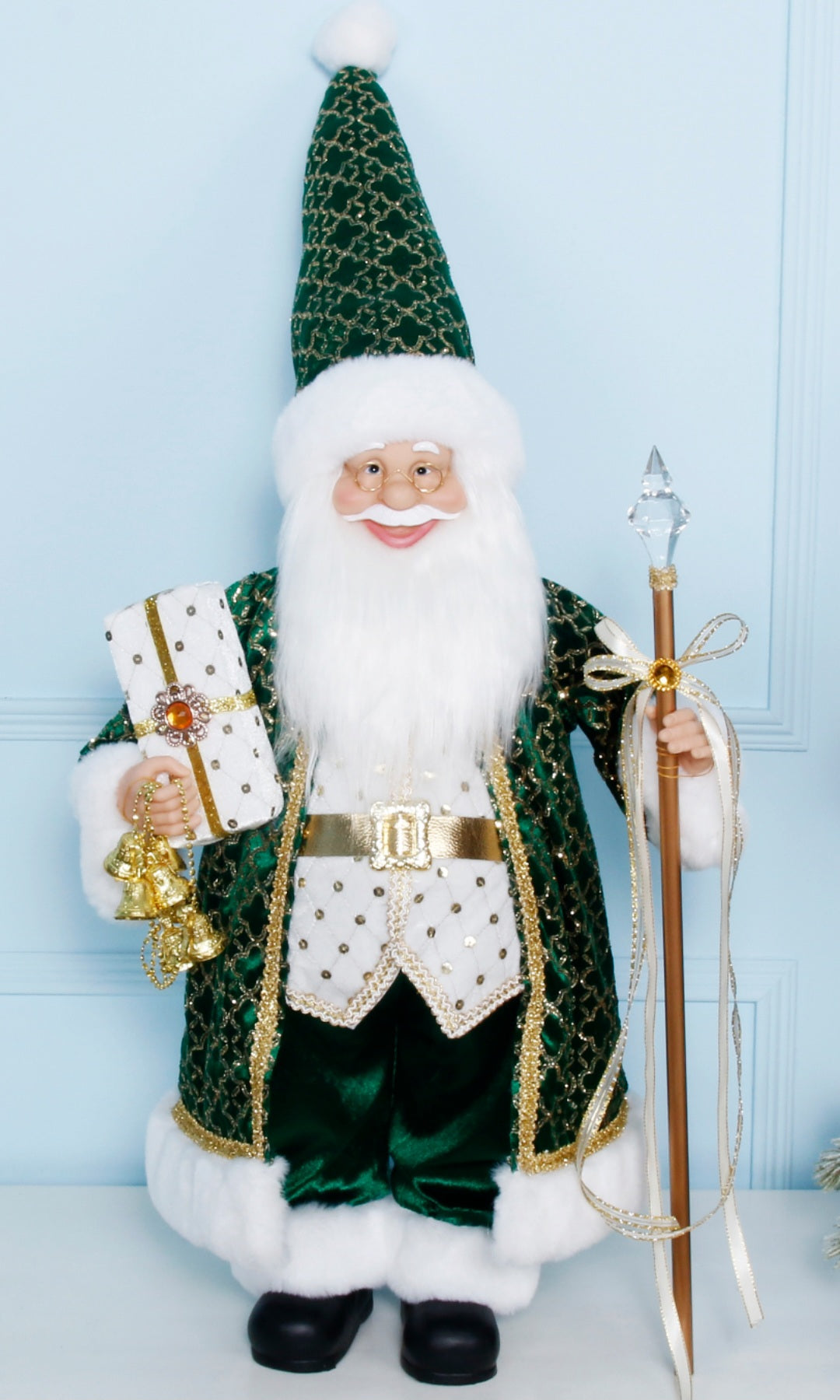 45CM EMERALD GREEN SANTA