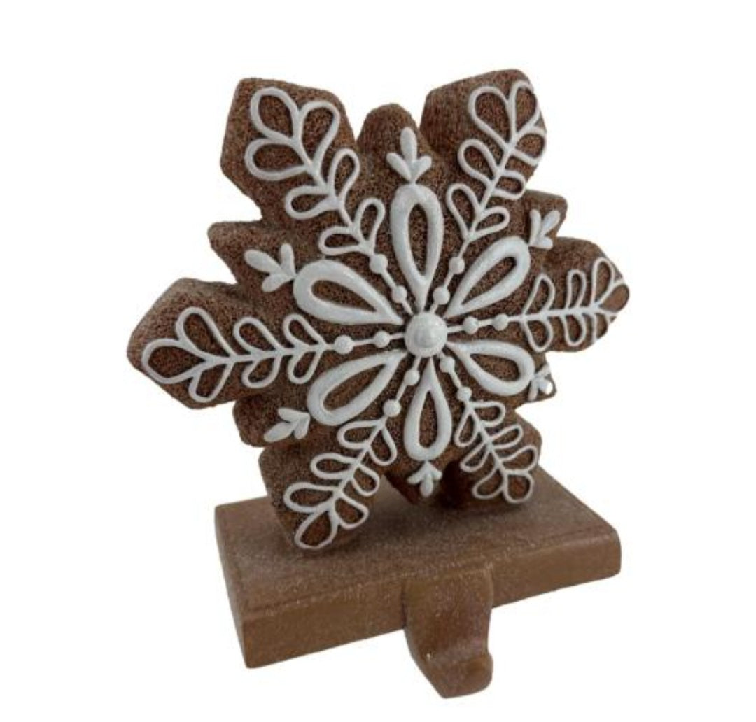 GINGERBREAD SNOWFLAKE STOCKING HOLDER