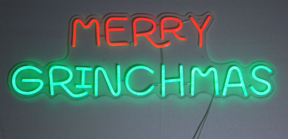 MERRY GRINCHMAS LIGHT UP SIGN
