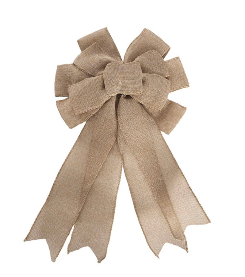 PRE MADE BOW BROWN LINEN