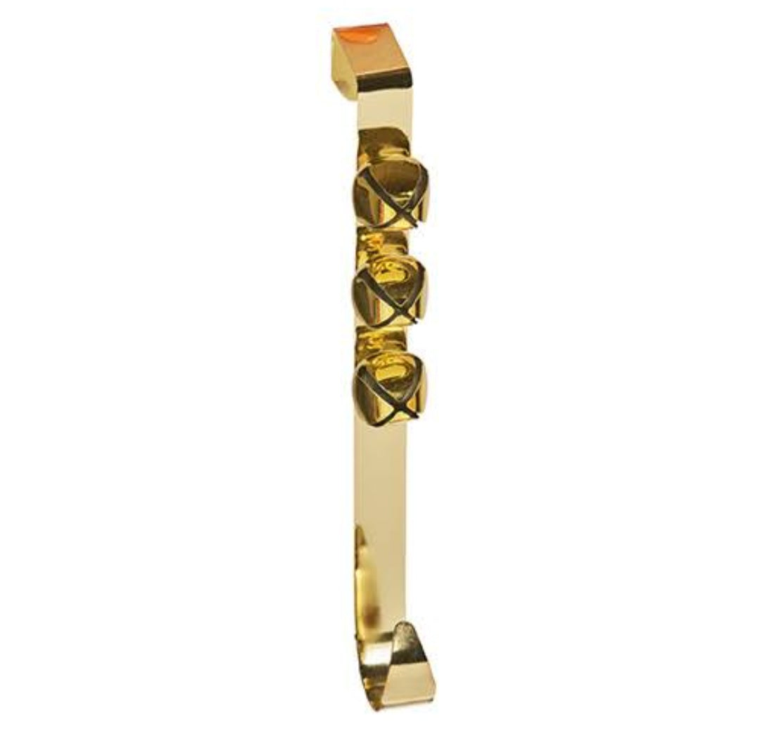 30CM GOLD WREATH HOLDER WITH BELLS