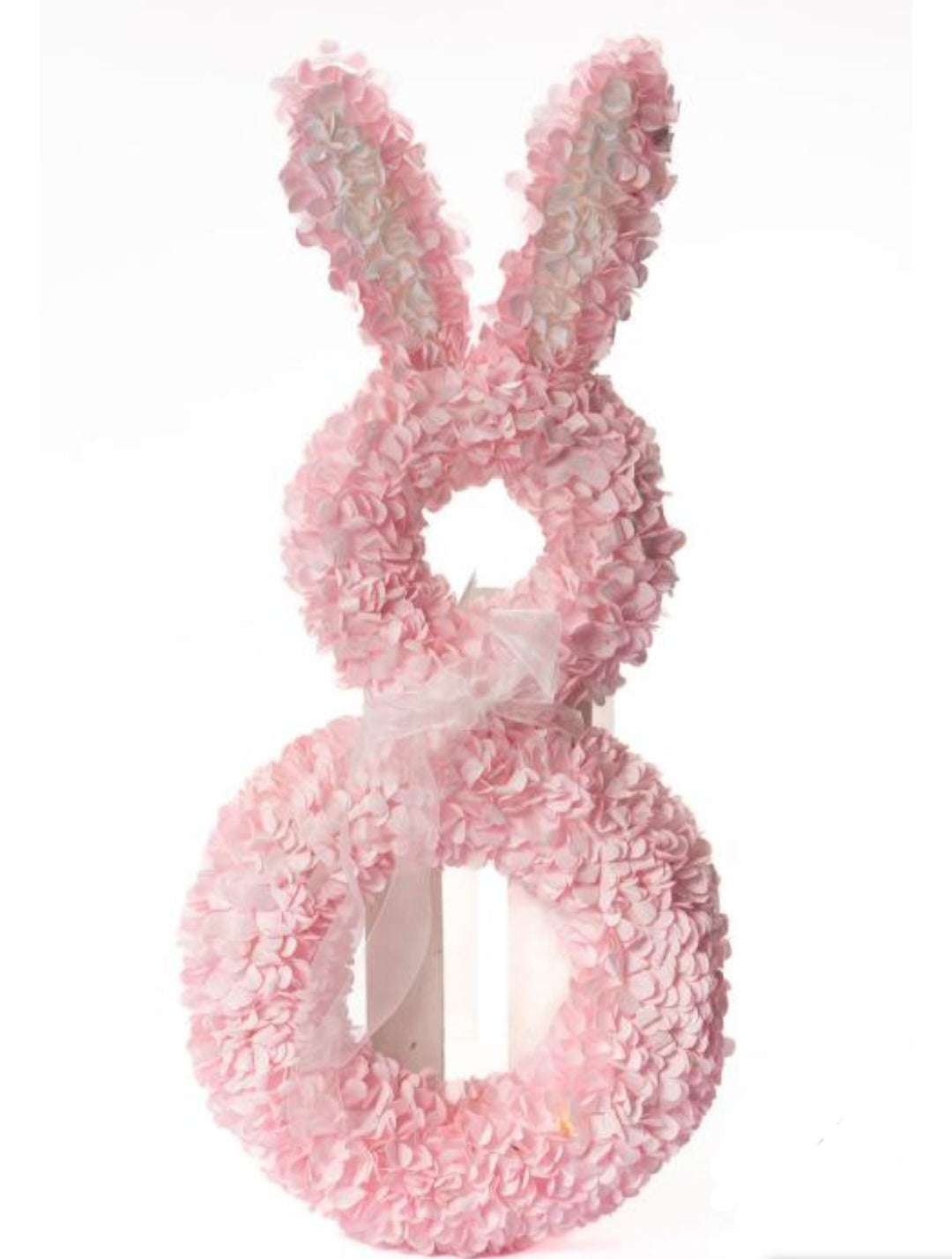 PINK BUNNY FLORAL WREATH