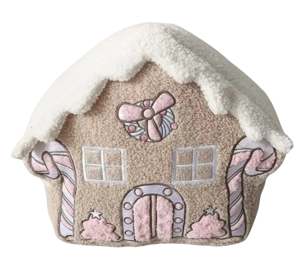 PINK GINGERBREAD HOUSE CUSHION