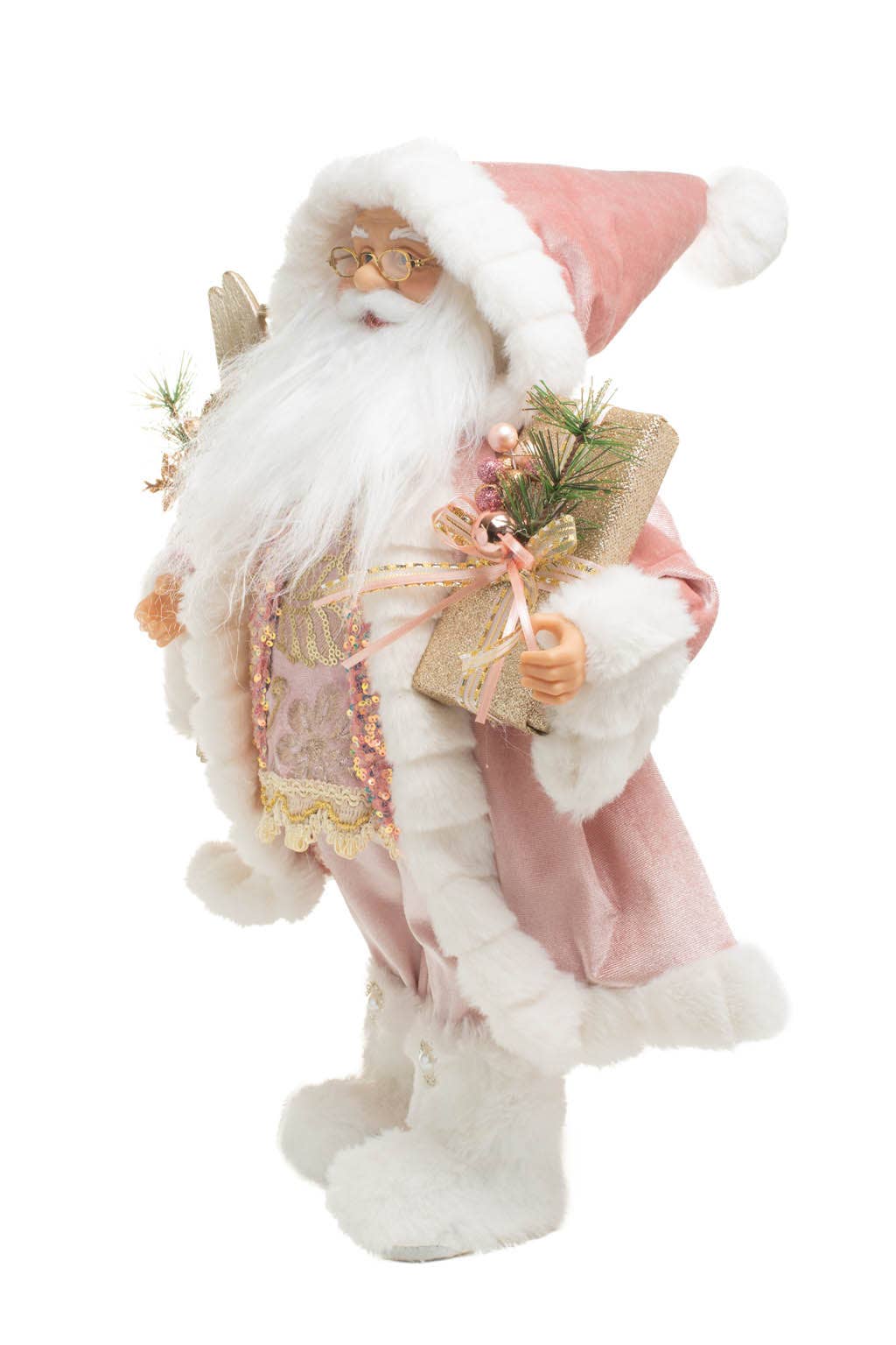 50CM PINK SEQUIN SANTA
