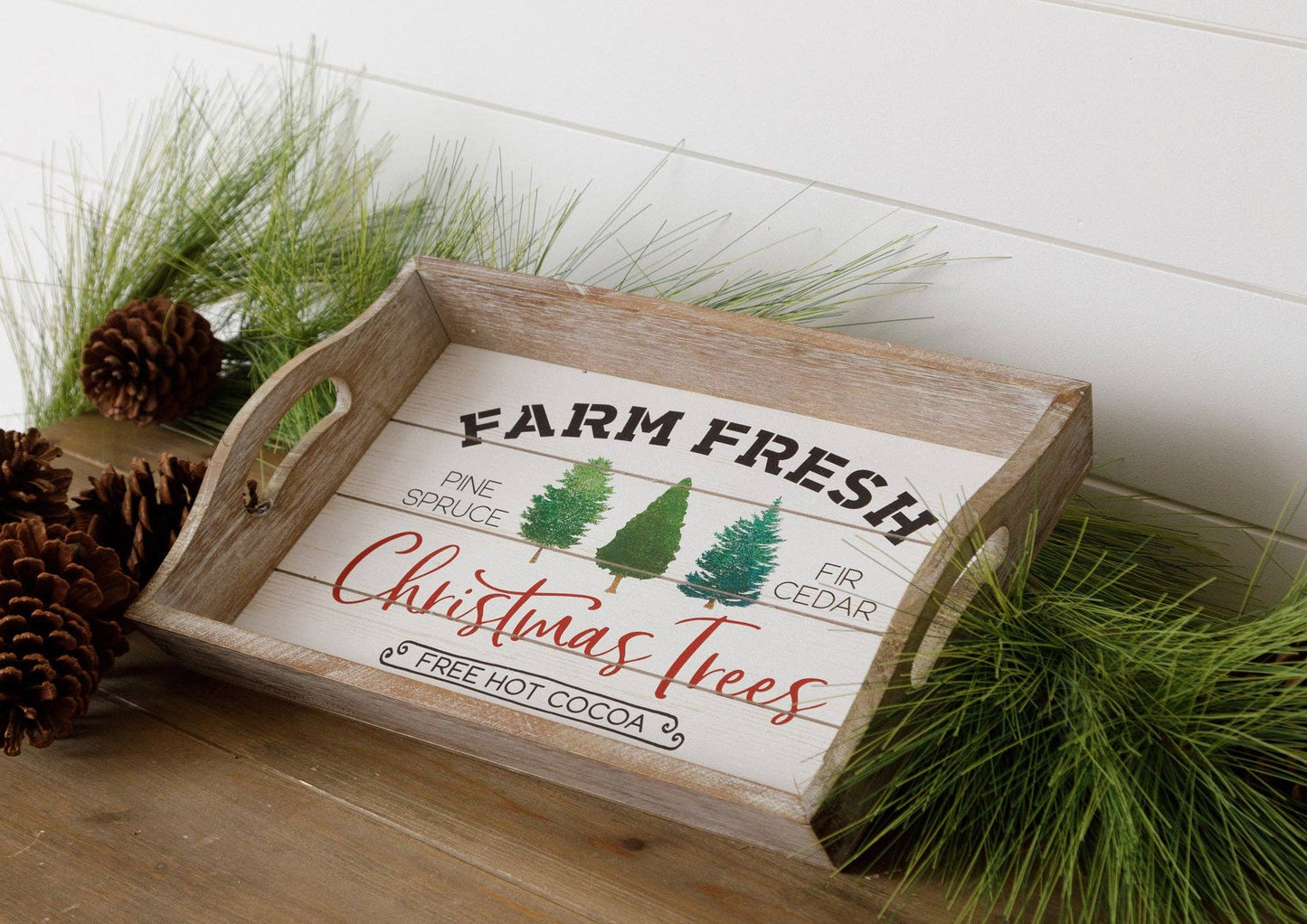 Christmas Tree Farm Trays (Set Of 02)