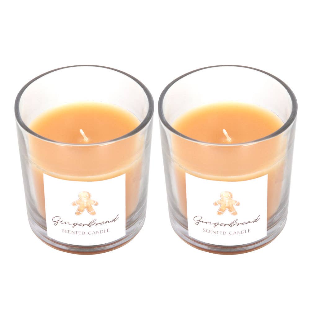 SET OF 2 GINGERBREAD HOUSE CANDLES