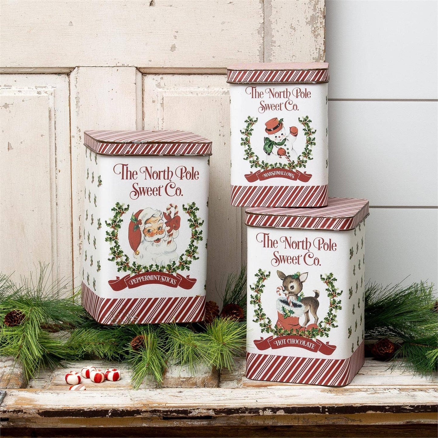 VINTAGE SANTA/SNOWMAN/DEER SET OF 3
