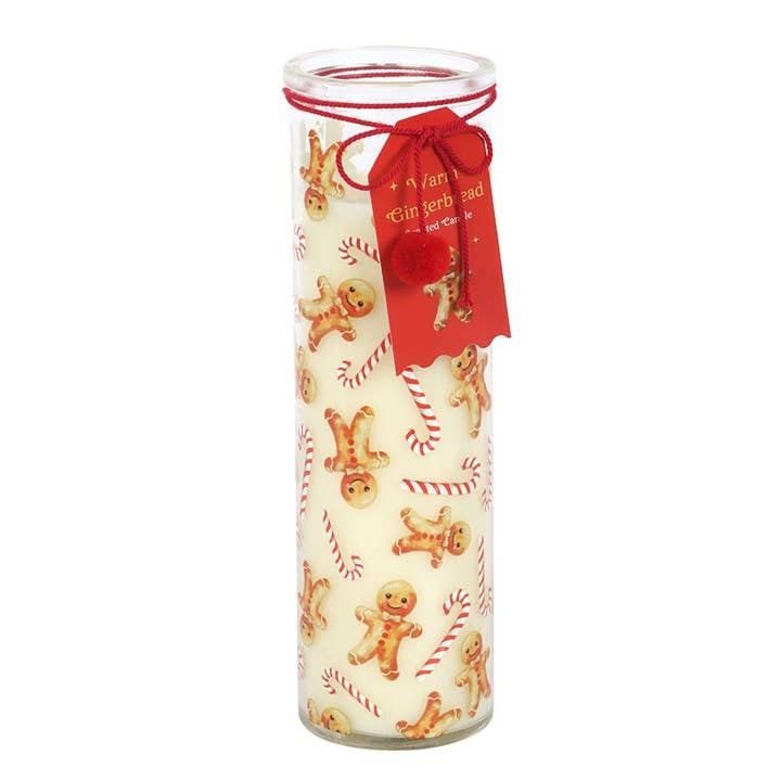 CANDY CANE WARM GINGERBREAD CHRISTMAS TUBE CANDLE