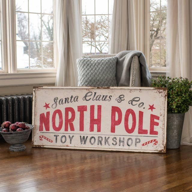 NORTH POLE TOY WORKSHOP SIGN