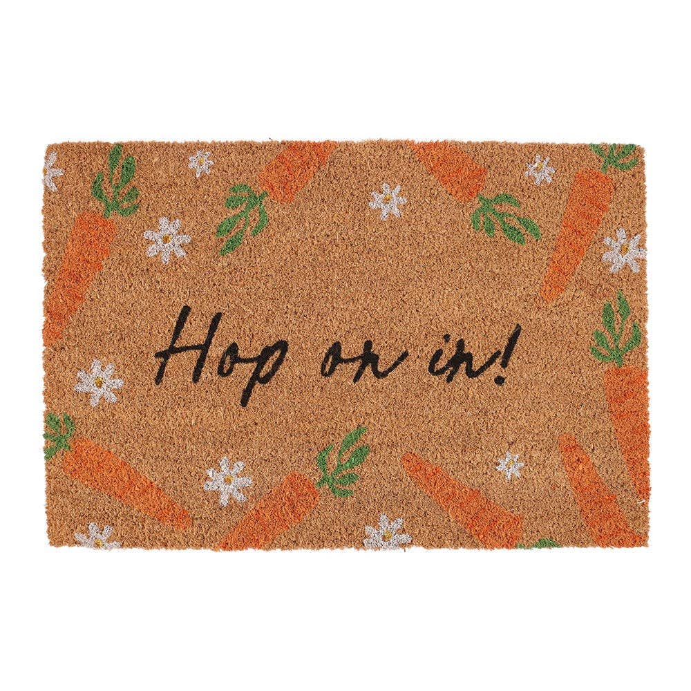 HOP ON IN EASTER DOOR MAT