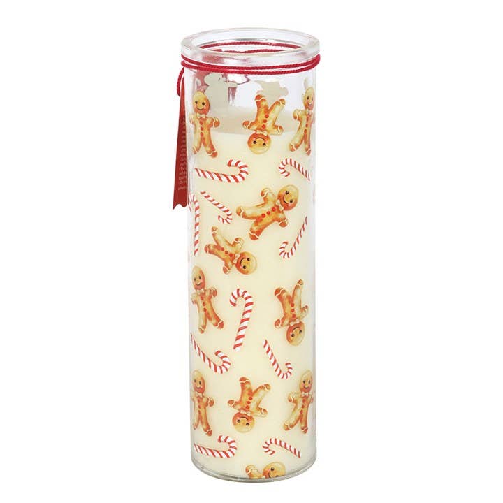 CANDY CANE WARM GINGERBREAD CHRISTMAS TUBE CANDLE
