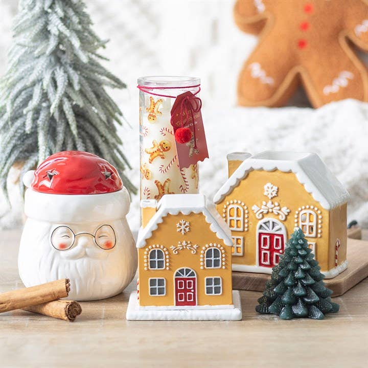 CANDY CANE WARM GINGERBREAD CHRISTMAS TUBE CANDLE