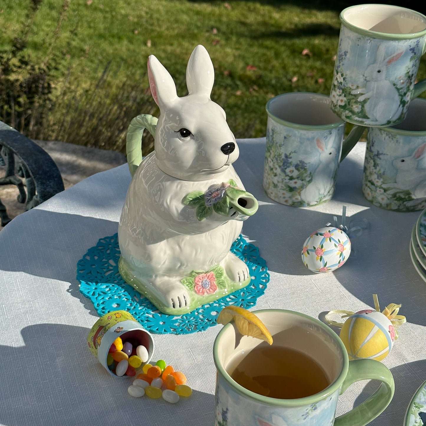 EASTER MORNING BUNNY TEAPOT