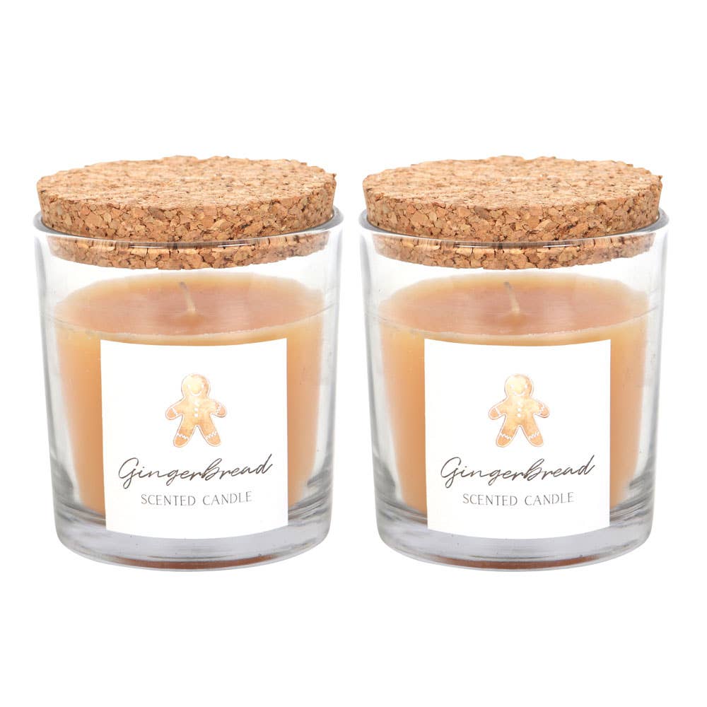 SET OF 2 GINGERBREAD HOUSE CANDLES