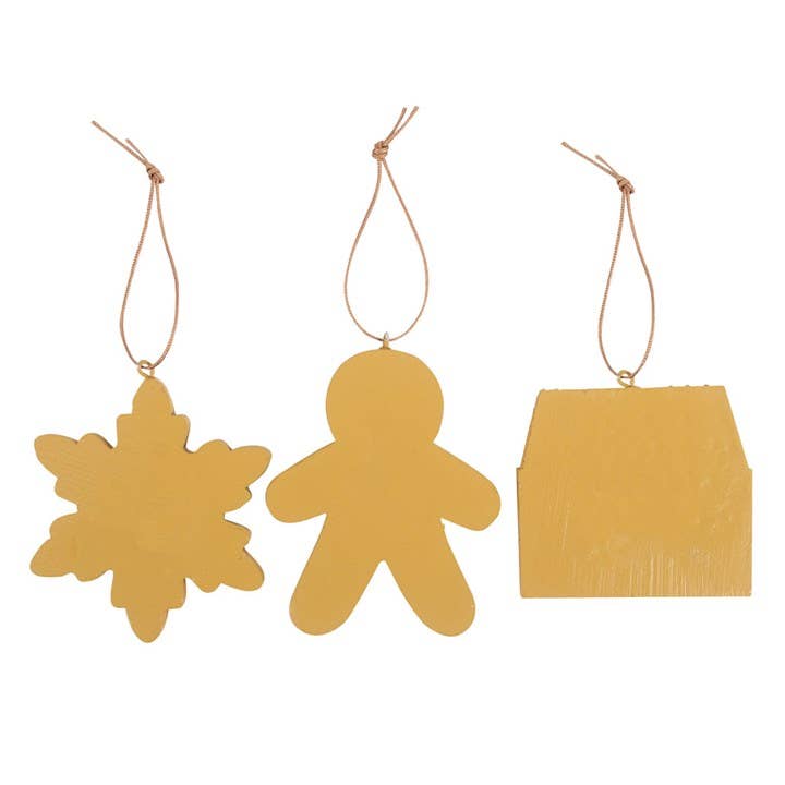 SET OF 3 GINGERBREAD HANGING ORNAMENTS