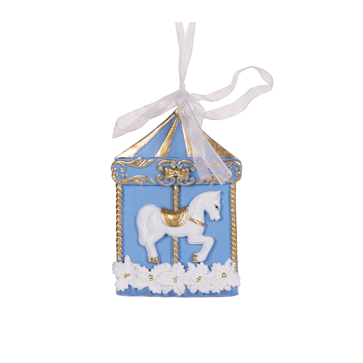 PRE ORDER BLUE & WHITE CAROUSEL ORNAMENT HANGING