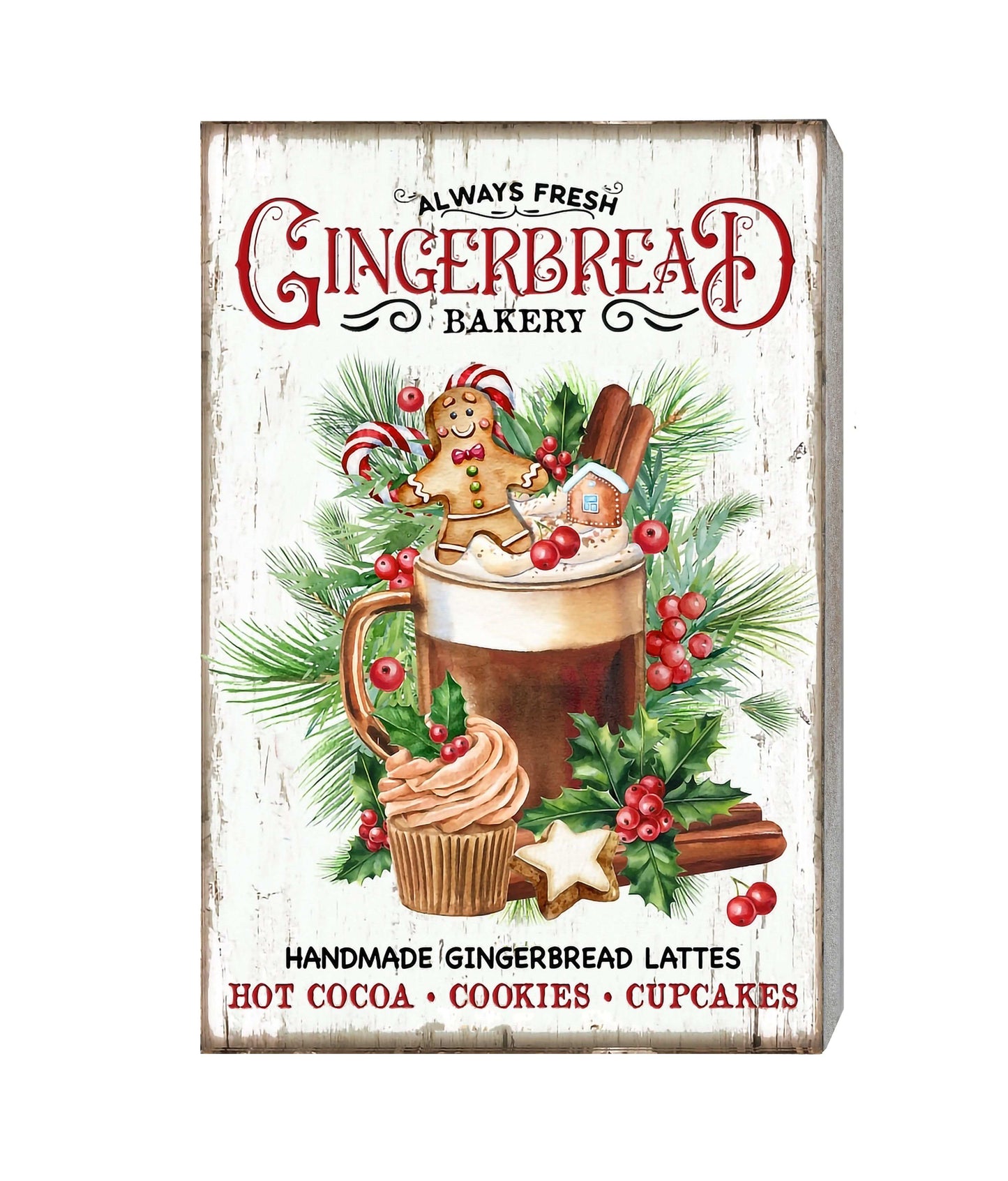 S/3 WOODEN GINGERBREAD BLOCK SIGNS