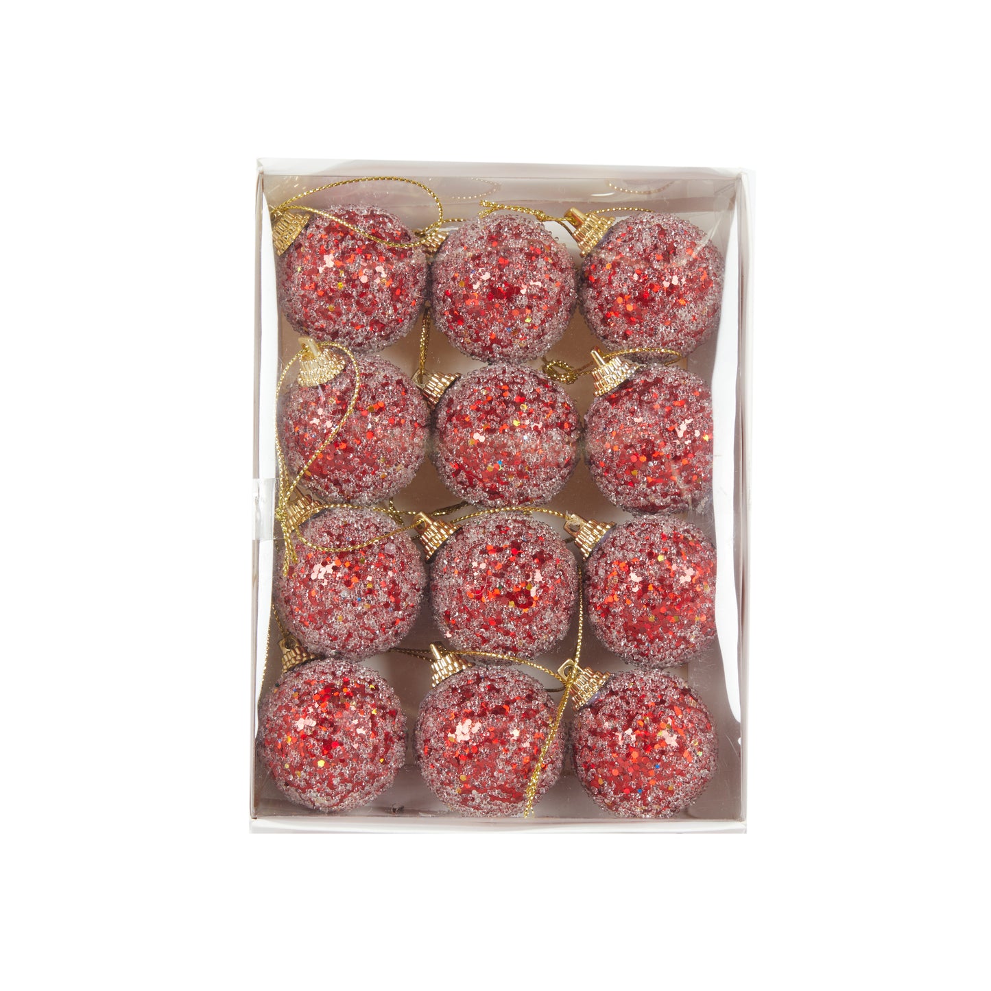 PRE ORDER MINI RED SUGAR BAUBLES 12PK