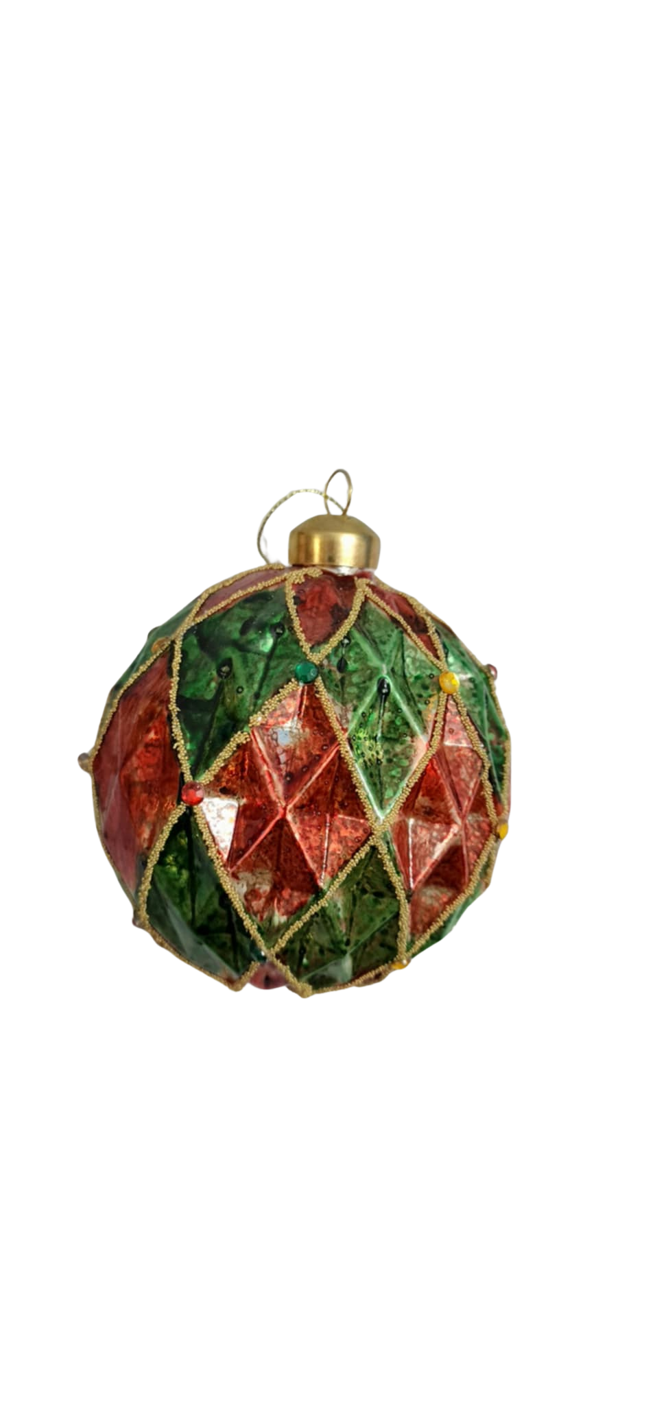 RED GREEN HONEYCOMB BALL HANGING
