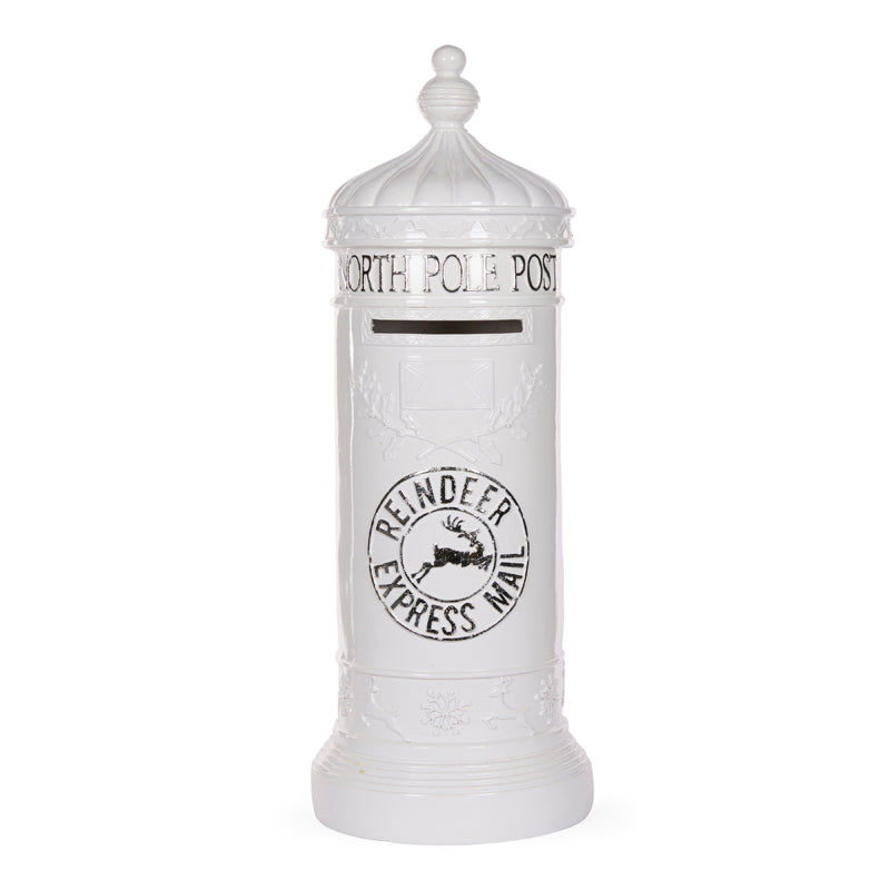 PRE ORDER 77CM SILVER & WHITE MAIL BOX