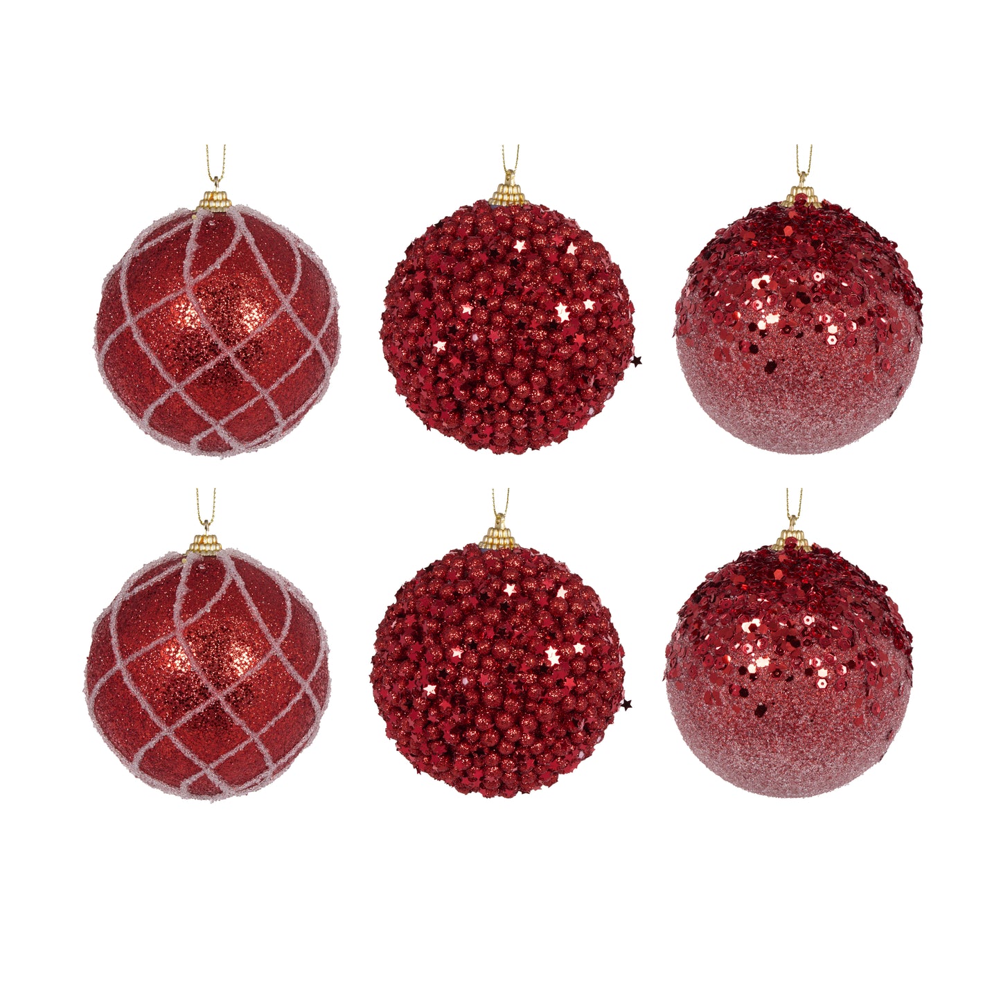 PRE ORDER 6 PACK RED SHATTERPROOF BAUBLES