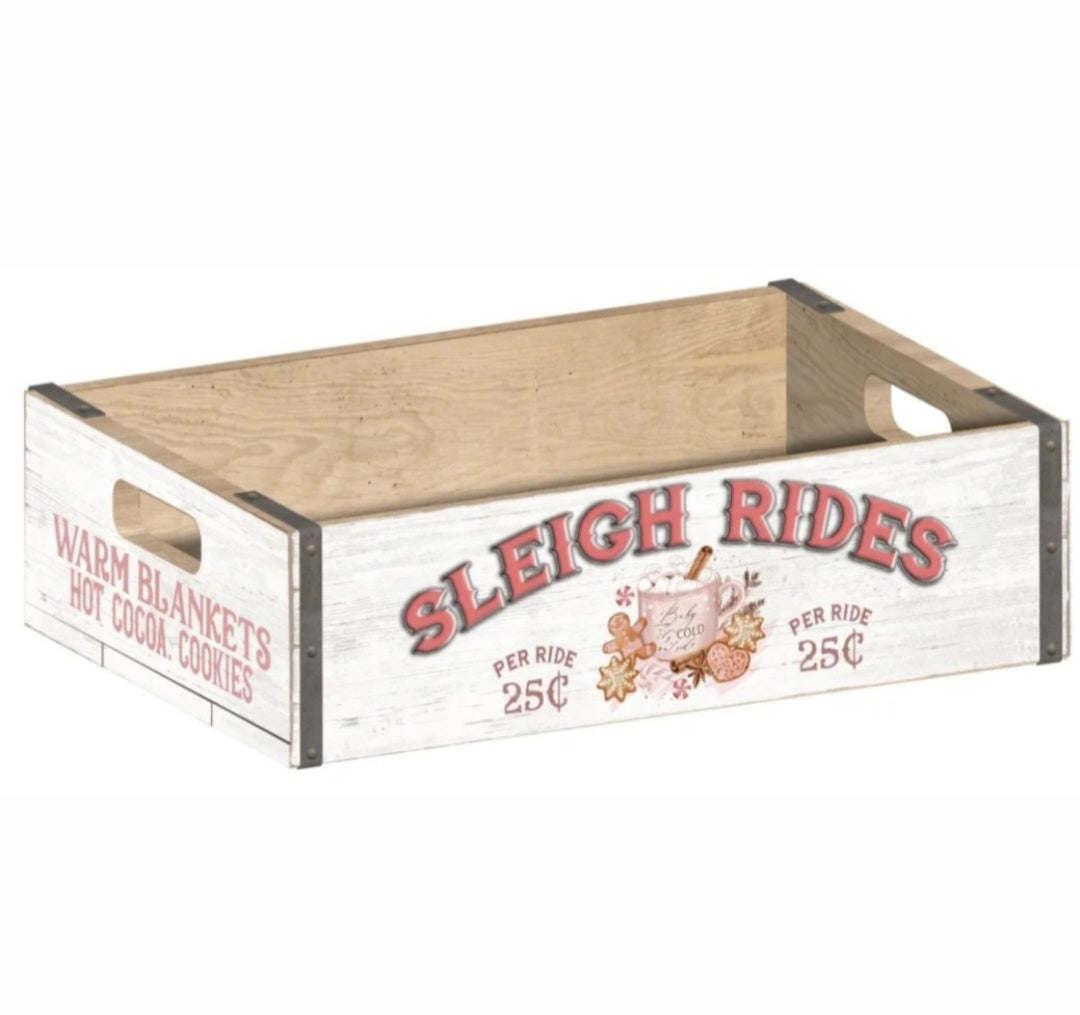 PRE ORDER PINK SET OF 2 WOODEN CRATES