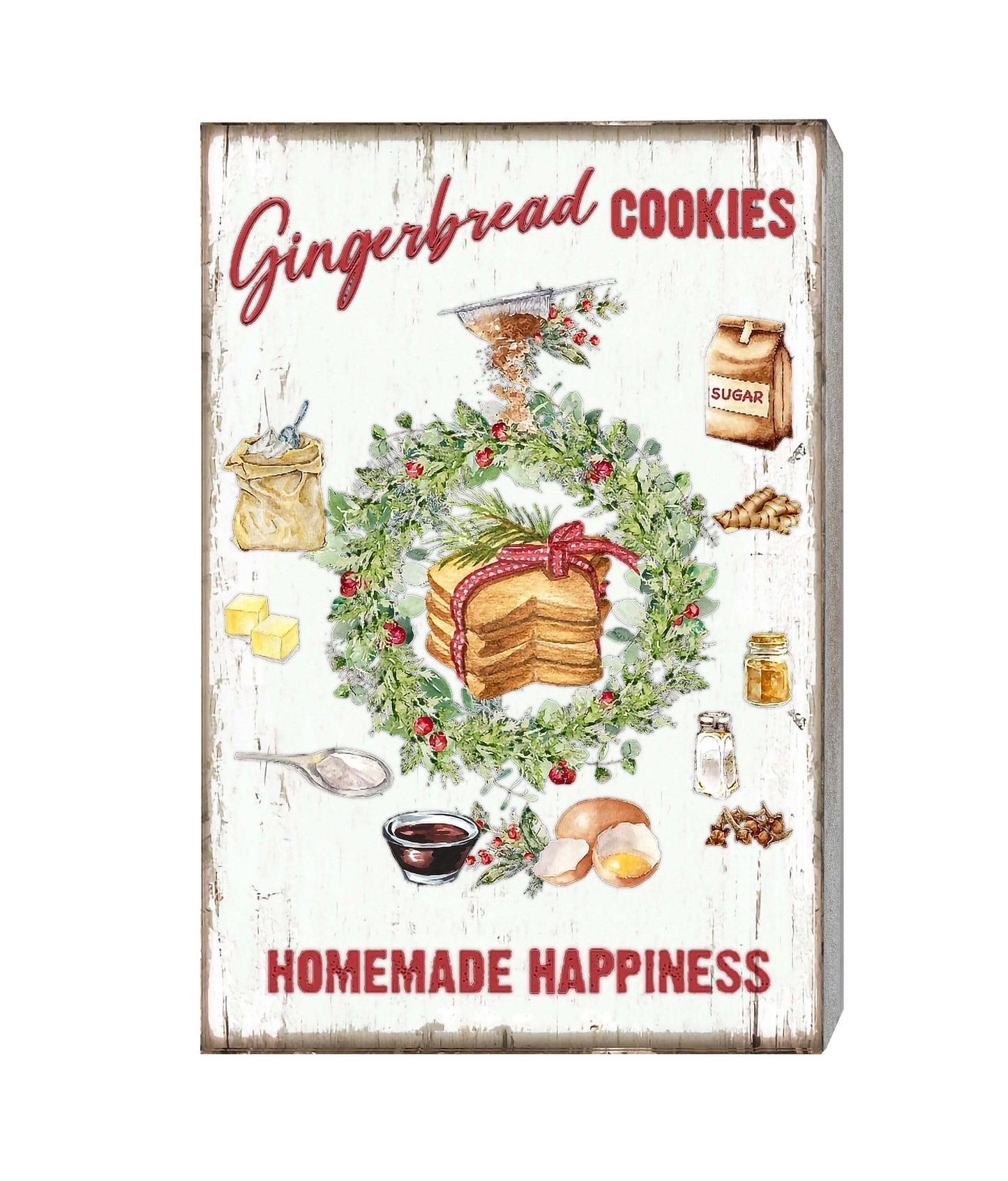 S/3 WOODEN GINGERBREAD BLOCK SIGNS