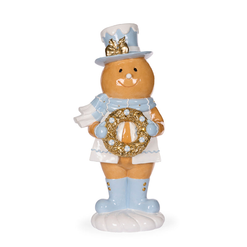 PRE ORDER 72CM FROSTED GINGERBREAD MAN WITH WREATH