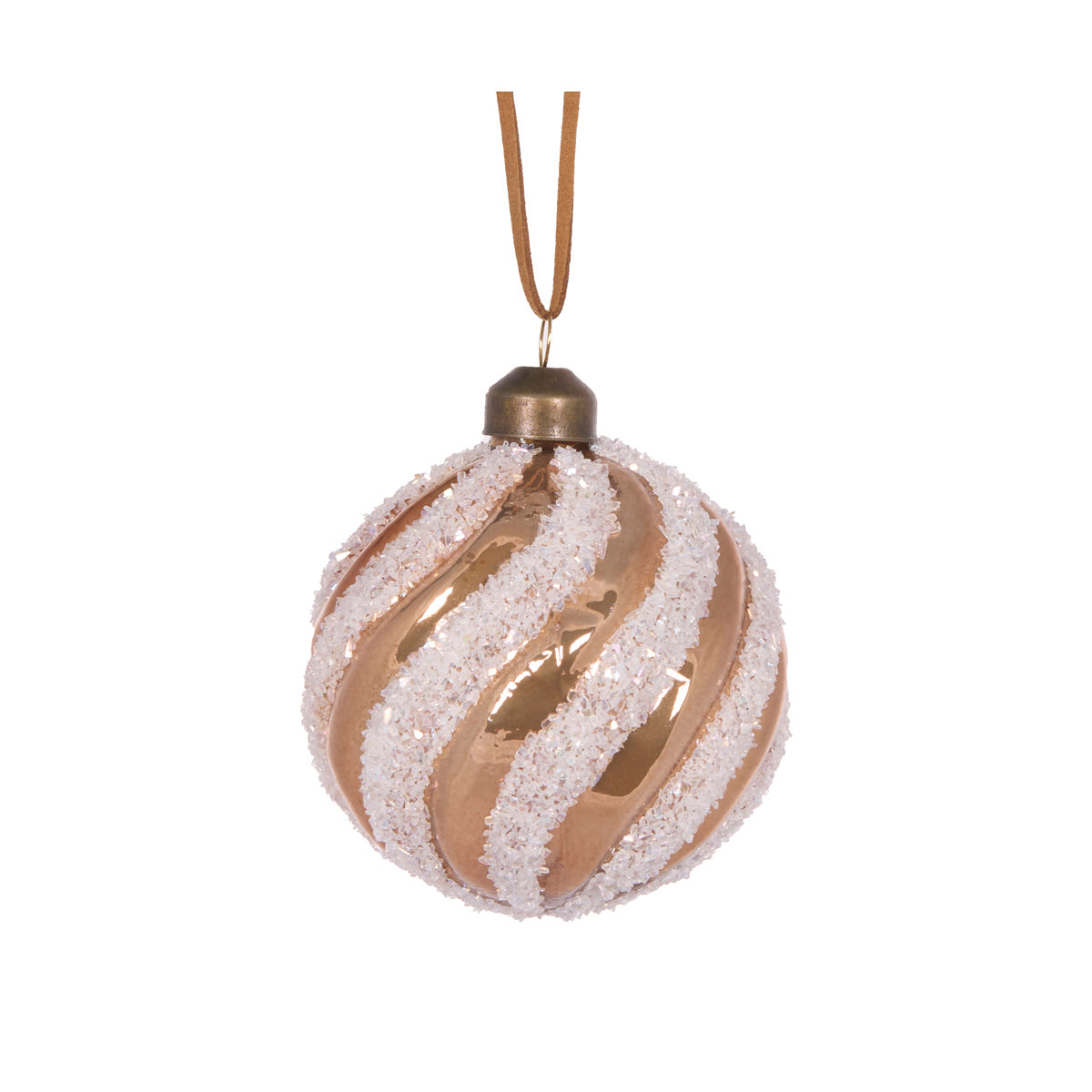 PRE ORDER FROSTED GINGERBREAD SWIRL BAUBLE