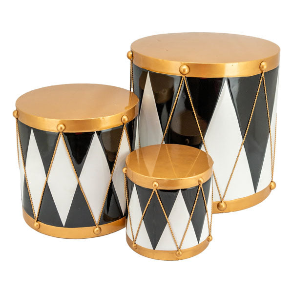 PRE ORDER S/3 BLACK & WHITE DRUMS