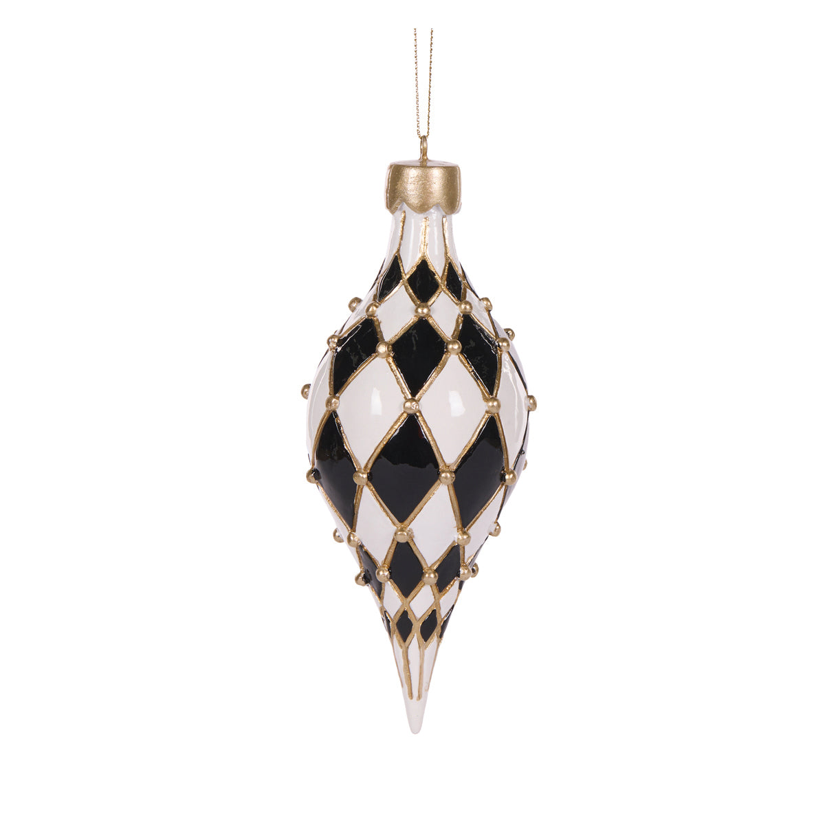 PRE ORDER HARLEQUIN QUILTED LONG DROP BAUBLE