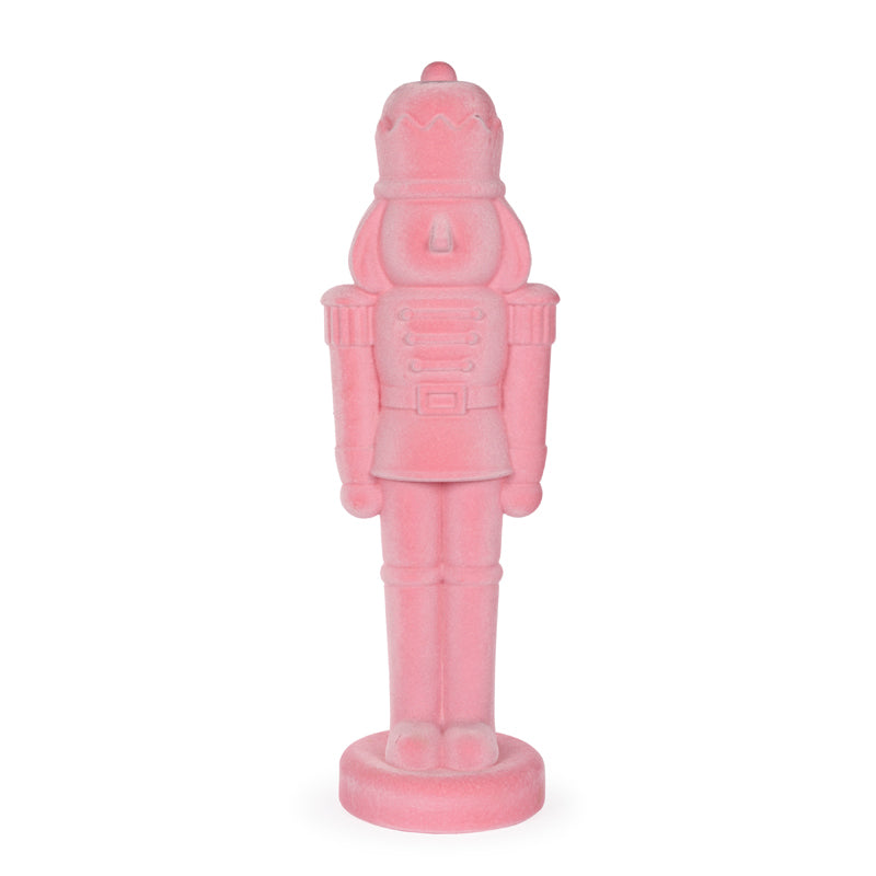PRE ORDER 81CM PINK FLOCKED NUTCRACKER