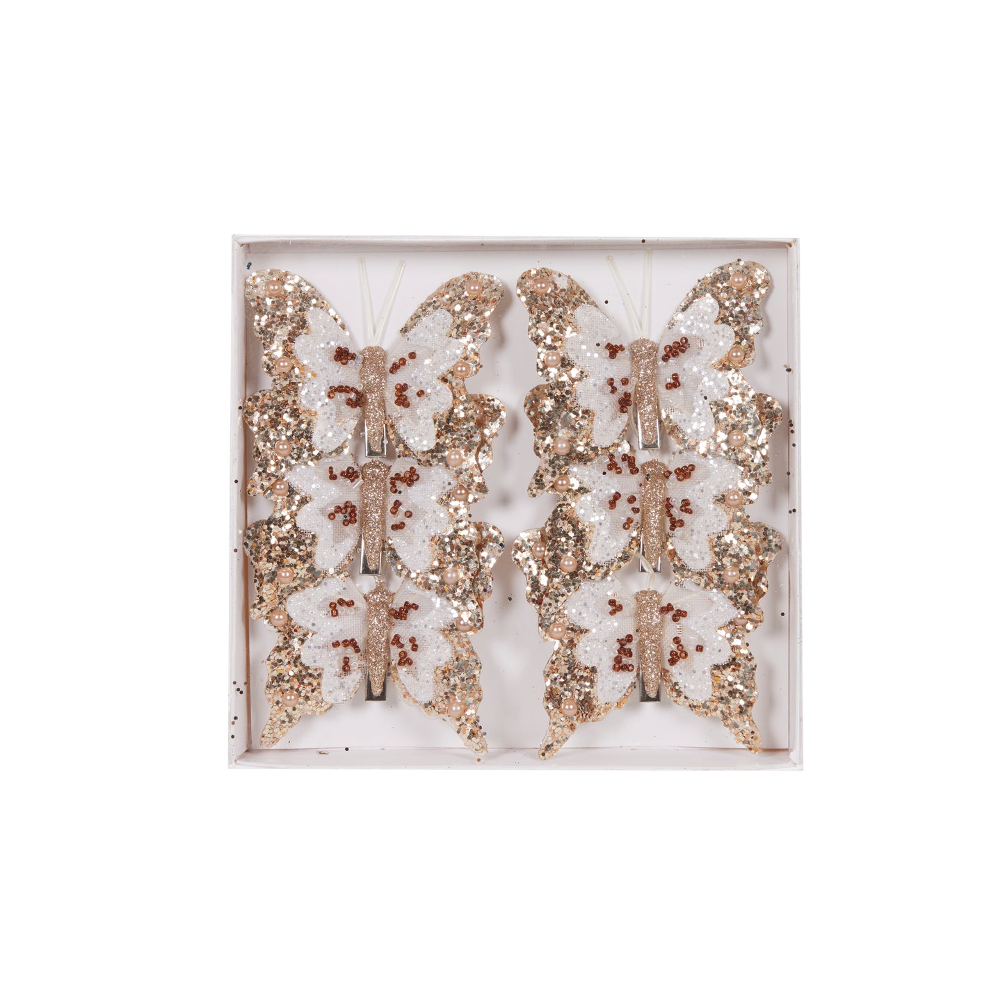 PRE ORDER SET/6 MINI CHAMPAGNE BUTTERFLY CLIPS