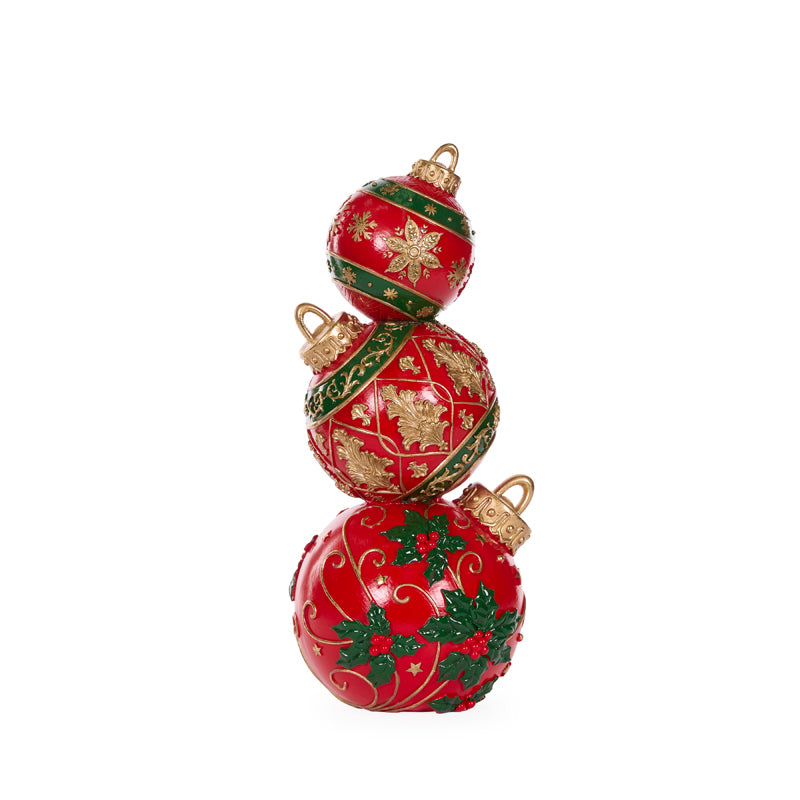 PRE ORDER RED GREEN SNOWFLAKE BAUBLE STACK