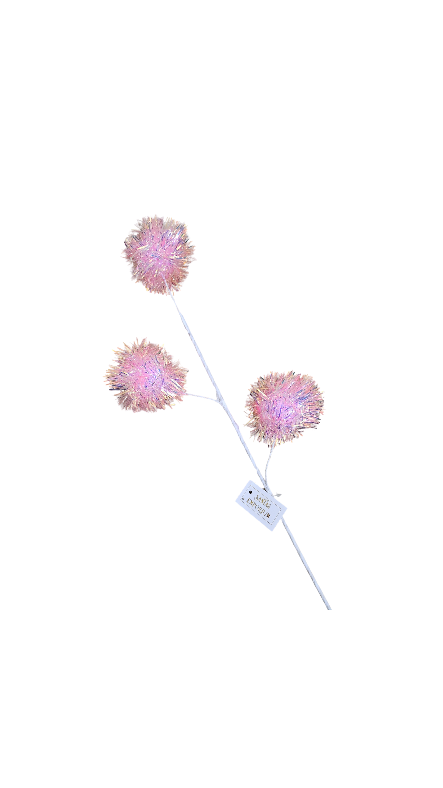 PINK TINSEL BALL SPRAY
