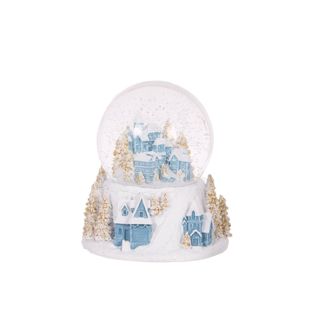 12cm MUSICAL BLUE & WHITE SNOW GLOBE