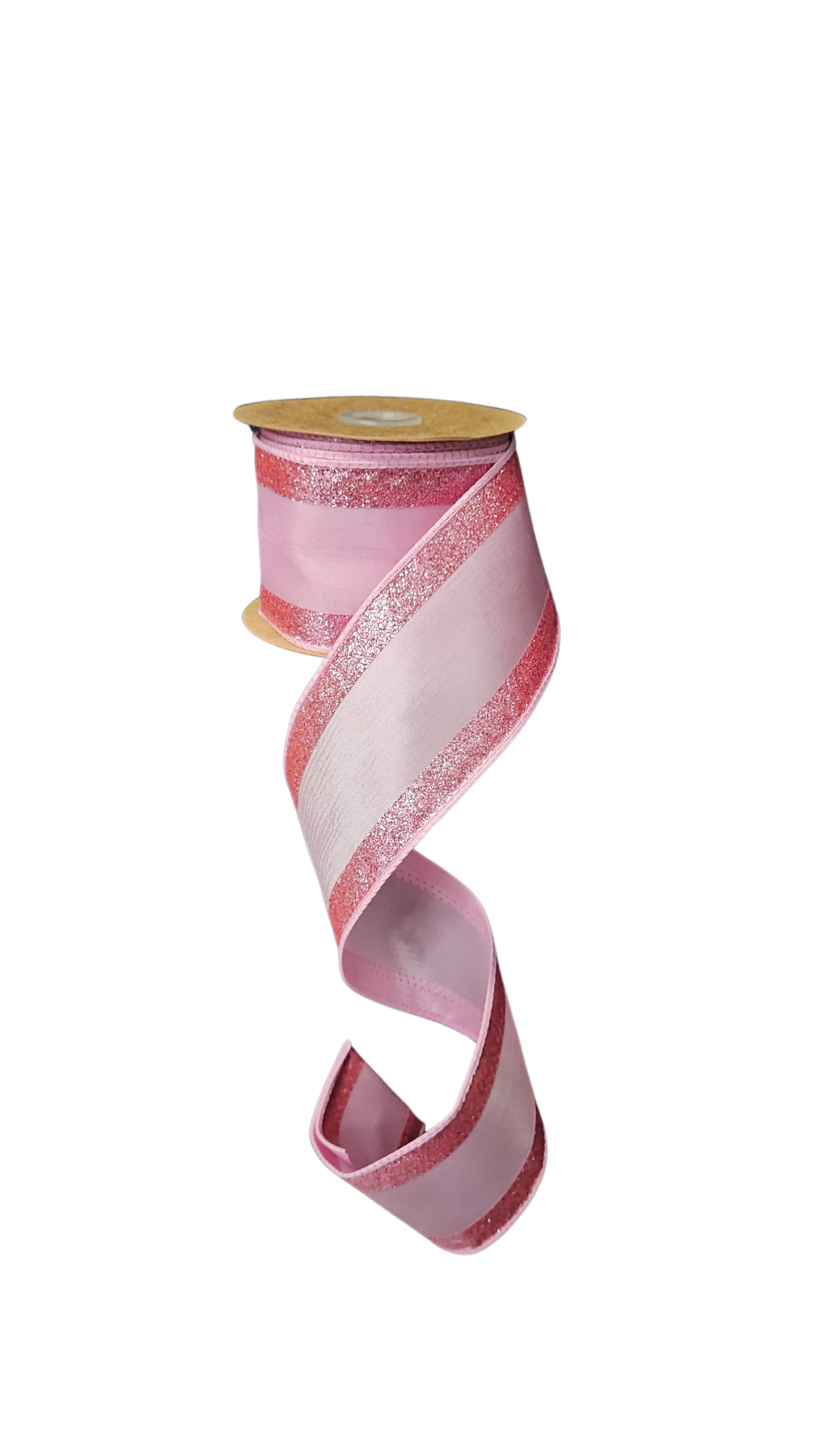 9.14M PINK GLITTER EDGE RIBBON