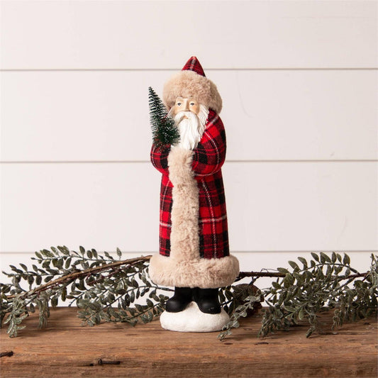 Tartan Plaid Belsnickle Santa, Lg (PC)