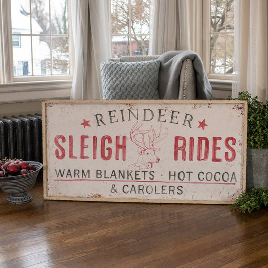 REINDEER SLEIGH RIDES SIGN