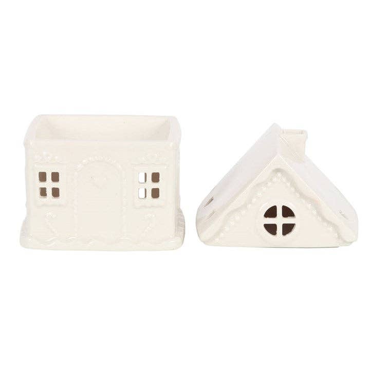 WHITE GINGERBREAD HOUSE OIL BURNER